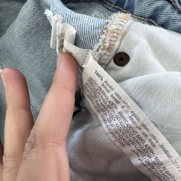 Zara Jeans Womens 2 EUR 34 Light Blue Distressed Ripped Straight Leg Frayed Hem - Picture 6 of 9